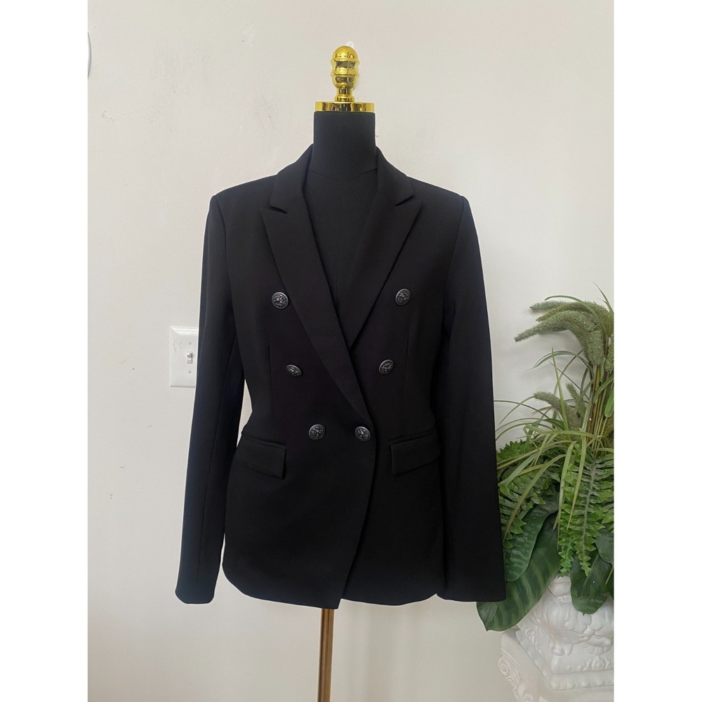 NWT Tahari Women's Black Rayon Blend Double Breasted Blazer Jacket Size 10, $118